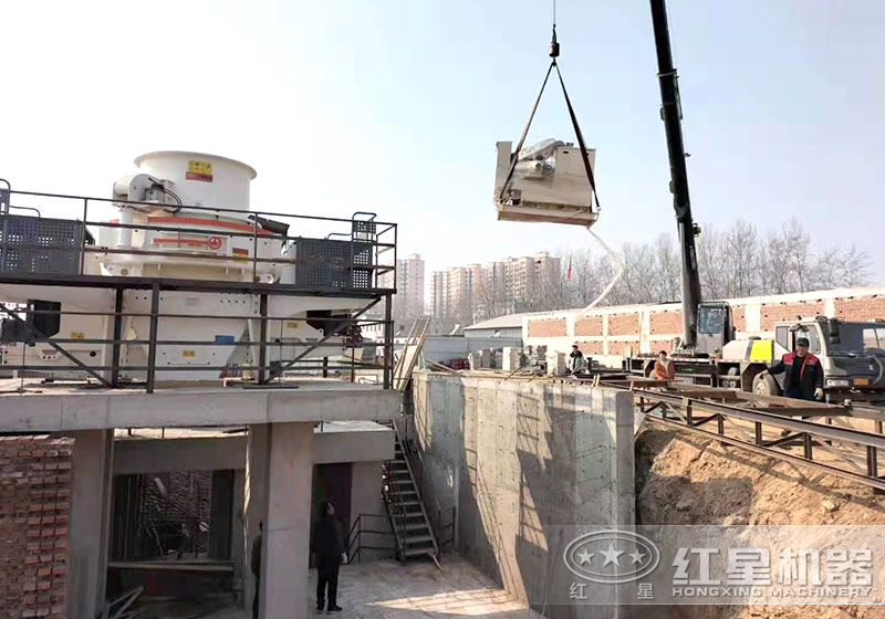 砂石生產(chǎn)線安裝現(xiàn)場(chǎng)