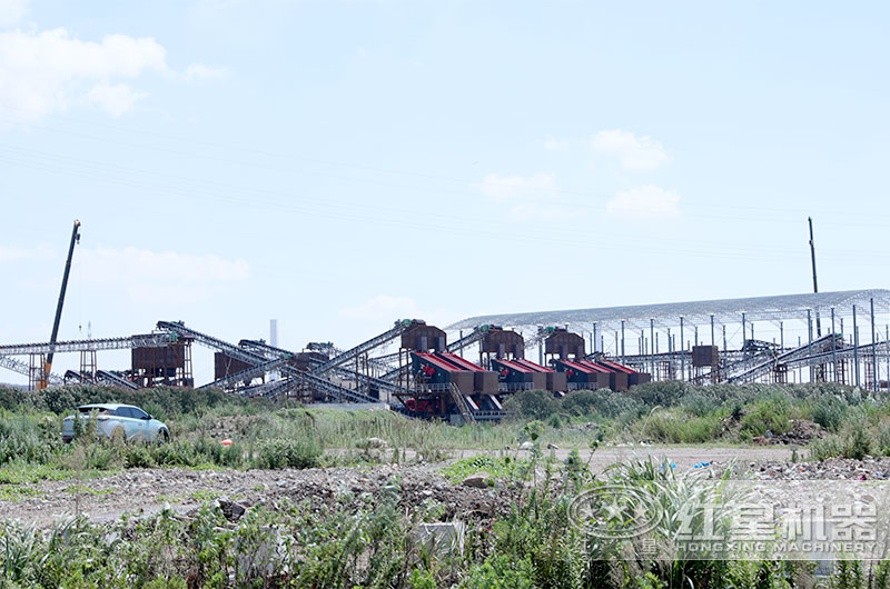 浙江舟山花崗巖濕式制砂生產(chǎn)線現(xiàn)場