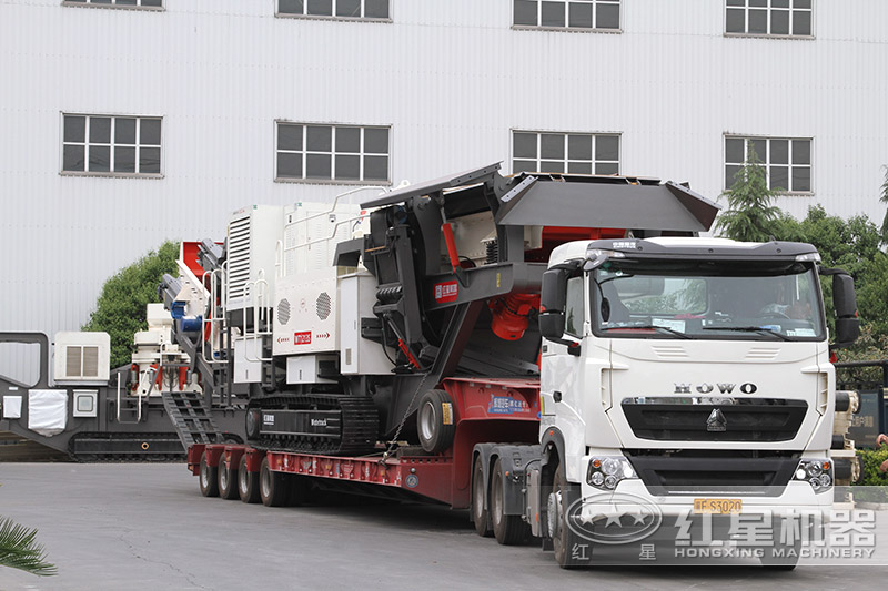 紅星機(jī)器移動(dòng)石頭打沙機(jī)發(fā)貨了