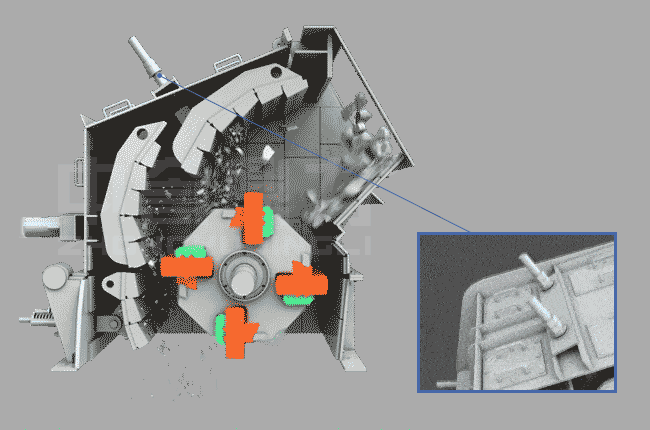 反擊破出料粒度調(diào)節(jié)