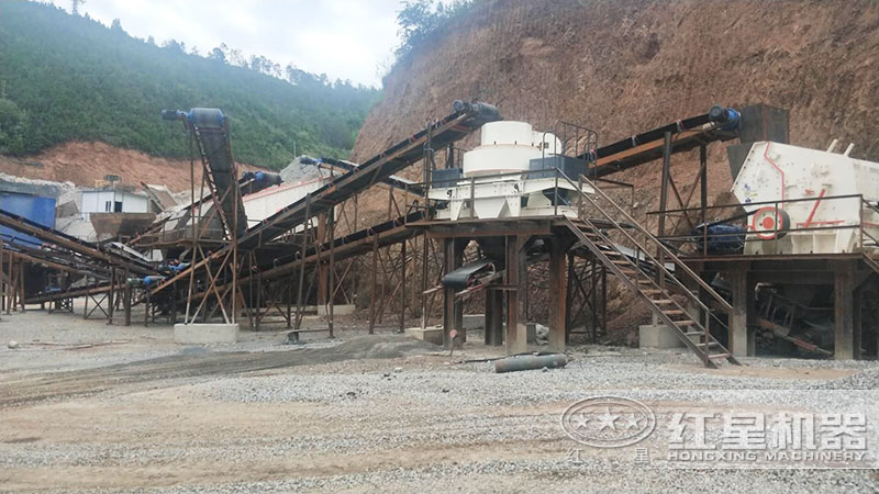 VSI制砂機生產機制砂現(xiàn)場，總費用80萬