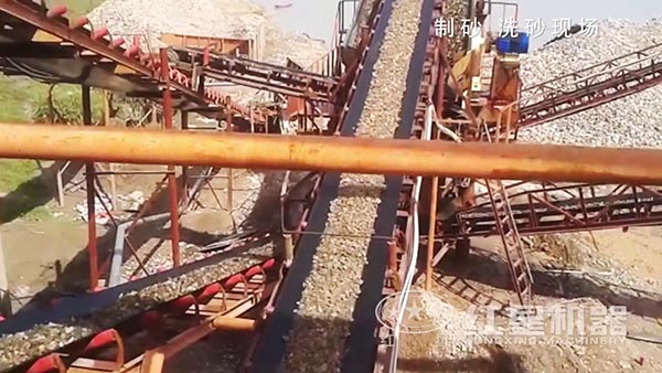 鵝卵石制砂現(xiàn)場