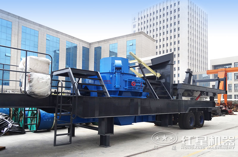 流動打石子機，搭載制砂機