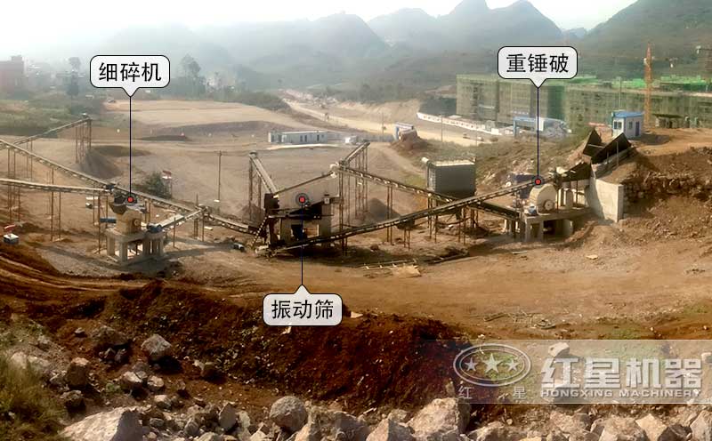 高效細碎制砂現(xiàn)場