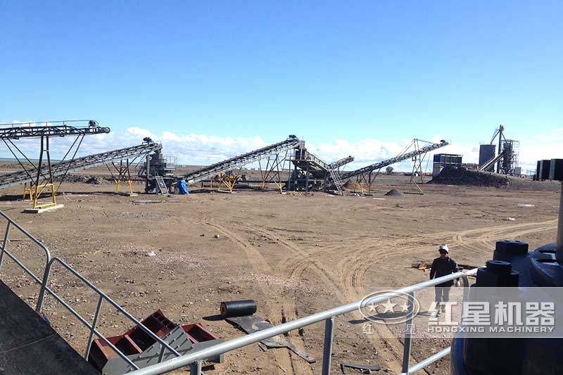 甘肅時(shí)產(chǎn)200噸礦渣碎石制沙現(xiàn)場(chǎng)二